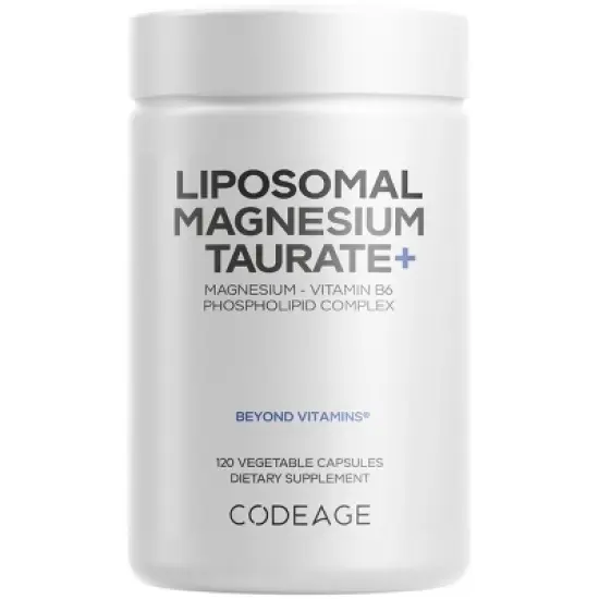 Codeage Liposomal Magnesium Taurate+ Mineral Supplement, Vitamin B6, Liposomal Blend, Vegan - 120ct image {13}