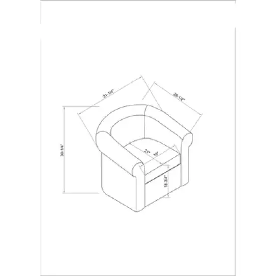Powell Monahan Costal Roll Arm Swivel Club Chair Blue: Upholstered Polyester, No Assembly Required image {7}