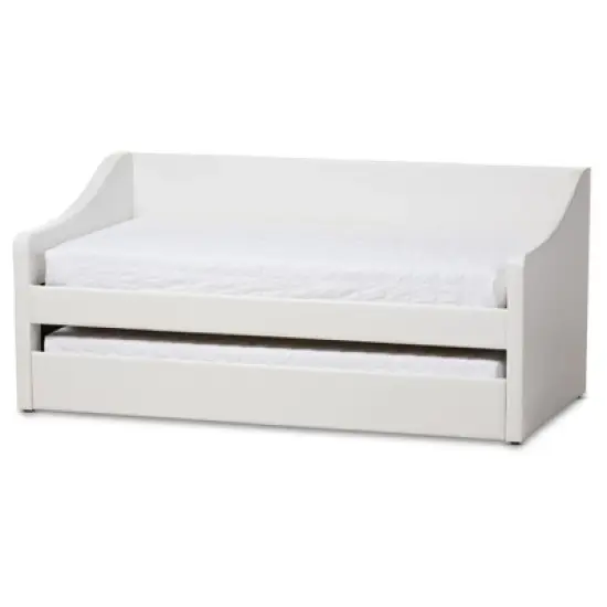 Twin Barnstorm Modern and Contemporary Fabric Upholstered Daybed with Guest Trundle Bed - Baxton Studio image {7}