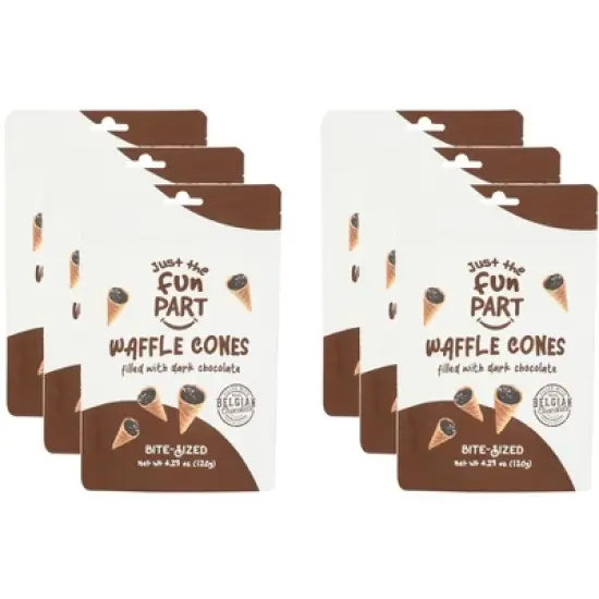 Just the Fun Part Waffle Cone Mini Dark Chocolate - Case of 6 - 4.23 oz image {2}