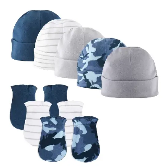 The Peanutshell Cotton Baby Boy Layette Set - Blue Camo, 23-Pieces, Navy/Gray, 0-3 Months image {2}