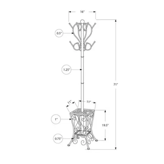 71" Coat Rack with Umbrella Holder - EveryRoom image {3}