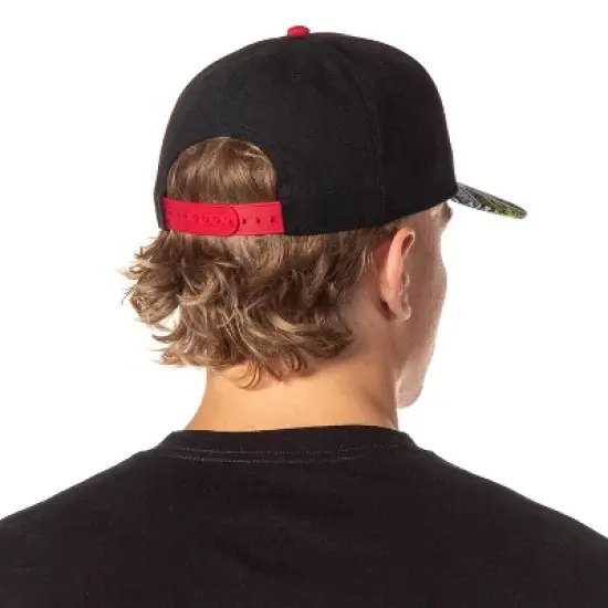 Marvel Mens' Comic Scenes Halftone Precurve Snapback Cap Hat OSFM Black image {3}