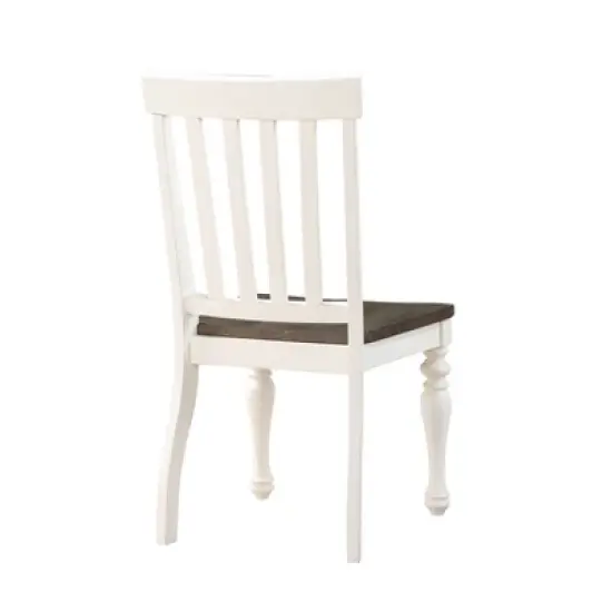 Set of 2 18" Joanna 2 Tone Side Chair Ivory/Charcoal - Steve Silver image {2}