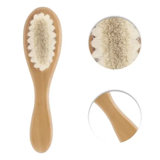 Unique Bargains 1 Pc Men's Comfortable Beard Brush Light Yellow image {2}