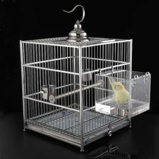 Transparent Acrylic Bird Bath Box with Hook,Thickened Hanging Water Bath Tub Bird Supplies Shower Cage Accessory for Parrot Cockatiel Parakeet image {2}
