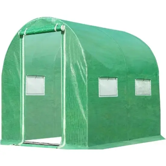 Premium Outdoor Greenhouse 8.2x6.6x6.6FT, Upgraded Heavy Duty Portable Walk in Frame, Large Garden Plant Hot Hoop House for Outdoors，Green image {1}