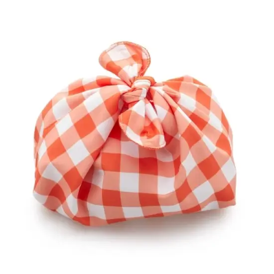 Tie Top Makeup Bag - Gingham Orange -  Ulta Beauty image {1}