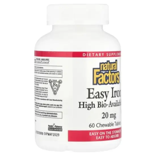 Natural Factors Easy Iron, 60 Chewable Tablets image {3}