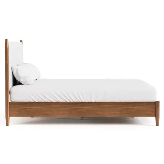 HOMES: Inside + Out 3pc Full Riverstone Mid-Century Modern Boucle Bedroom Set with 2 Nightstands Walnut image {13}