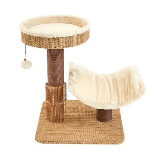 Two by Two Marquette - Beige Scratching Post Cat Furniture - 21.9 in. Tall image {2}