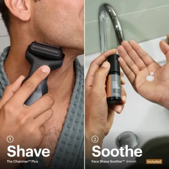 Manscaped The Chairman Plus Essentials Kit, Electric Foil Face Shaver and SkinSafe Precision Trimmer with Soothing Aftershave Serum image {4}