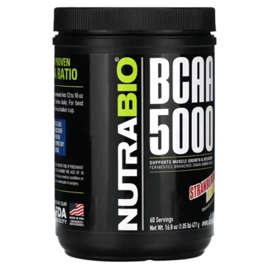 NutraBio BCAA 5000, Strawberry Lemon Bomb, 1.05 lb (477 g) image {3}