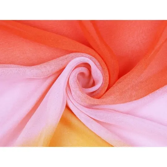 Allegra K Women Long Chiffon Light  Silky Gradient Color Shawl Wrap Scarf image {2}
