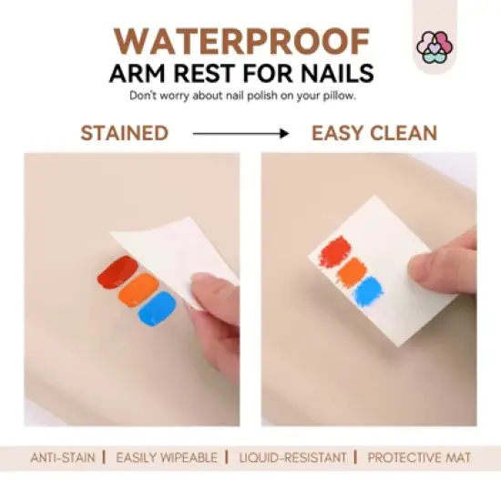 SAVILAND Apricot-Tone Salon Arm Support - Ergo Microfiber Cushion w/Adjustable Height Pro System. image {3}