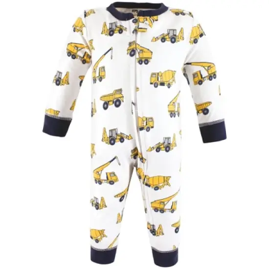 Hudson Baby Infant Boy Cotton Sleep and Play, Construction Trucks image {2}