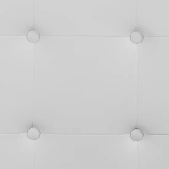Emma and Oliver Button Tufted Upholstered Queen Size Headboard in White Vinyl image {6}
