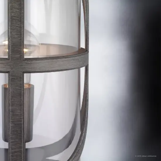 Urban Ambiance Luxury Rustic Outdoor Post / Pier Light,  26-1/2" x 9",  Aged Pewter Finish, UHP1181 image {4}