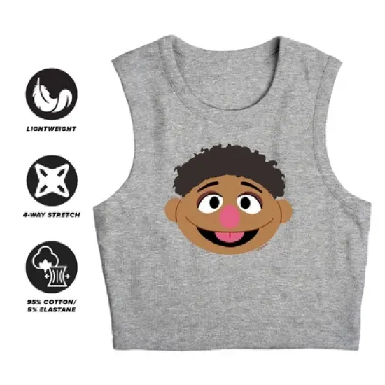 Women's Sesame Streettamir Face Sleeveless Crop Top Tank image {2}