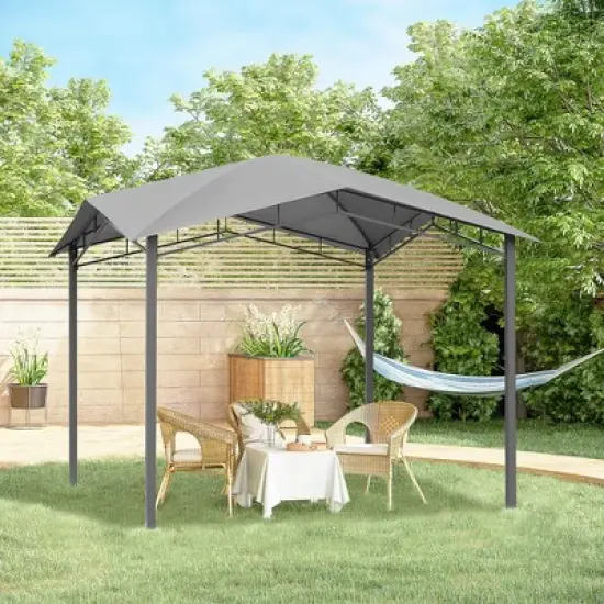 Outsunny 10' x 10' Soft Top Patio Gazebo Outdoor Canopy with Unique Geometric Design, Steel Frame, & Weather Roof image {2}