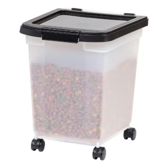 IRIS USA Pet Food Container w/ Sealed Top, Black image {8}