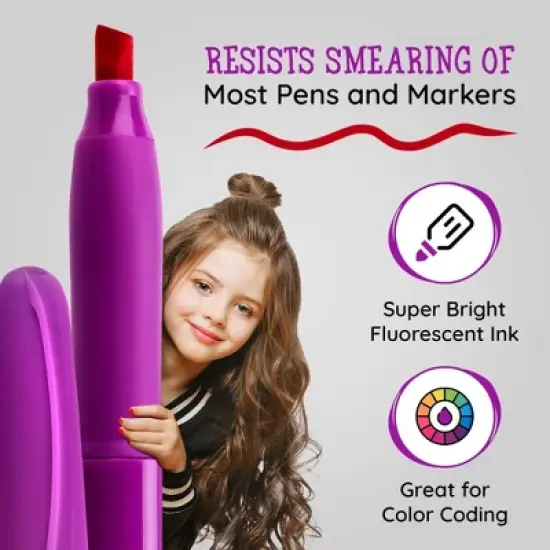 Artellius 104 Pack Highlighters Assorted Colors Bulk Set (8 Bright Colors) - Quick-Dry - Perfect for Classroom, Office, Home image {3}