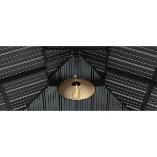 12'x12' hardtop gazebo for all weather with double metal roof, aluminum alloy frame, net, and curtain; perfect for patio, deck, and backyard. Gray. image {11}