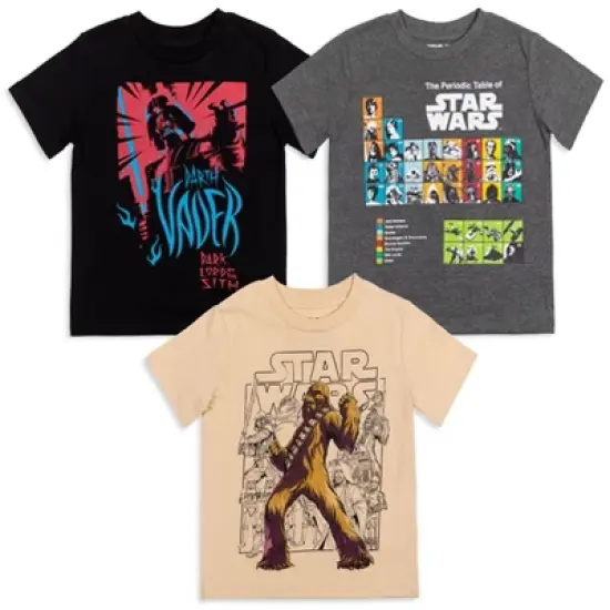 Star Wars The Mandalorian C-3PO Chewbacca Stormtrooper 3 Pack T-Shirts Little Kid to Big Kid image {10}