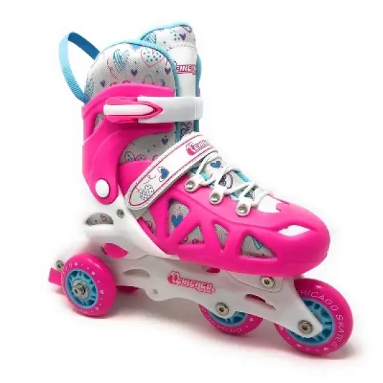 Chicago Skates Training Kids' Roller Skate Combo Set - Pink/White image {3}
