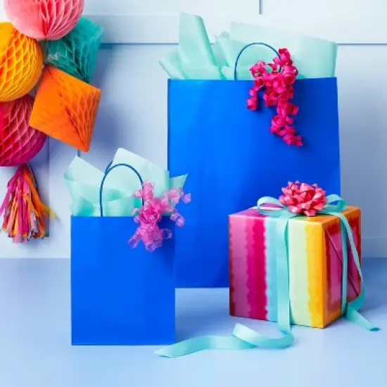 Tie Dye Striped Gift Wrapping Paper - Spritz&trade;: Multicolor Birthday Gift Wrap, 96" x 30", Love & Romance Theme image {1}