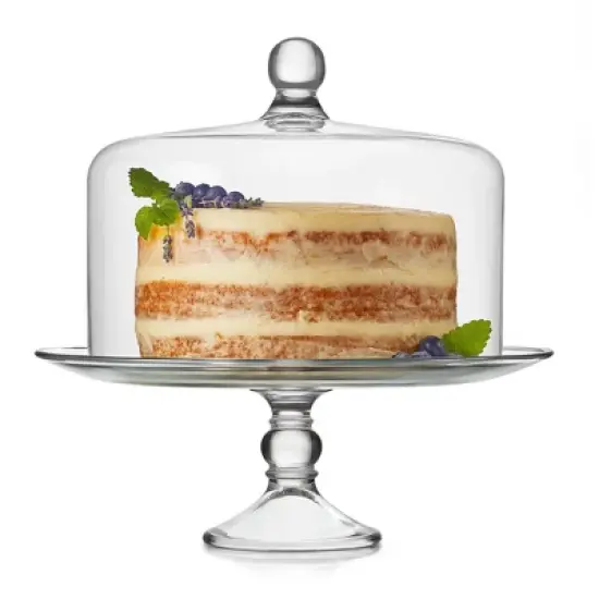 Libbey Selene Glass Cake Stand with Dome image {8}