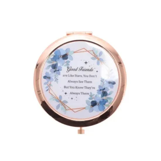 Unique Bargains Double Sided Makeup Mirror Rose Gold Tone 1 Pc image {5}