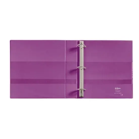 Avery 400 Sheet 2.1"x1.5" One Touch EZD Heavy-Duty Ring Binder Purple: Polypropylene, D Rings, 4 Pockets, Clear Hard Cover image {2}