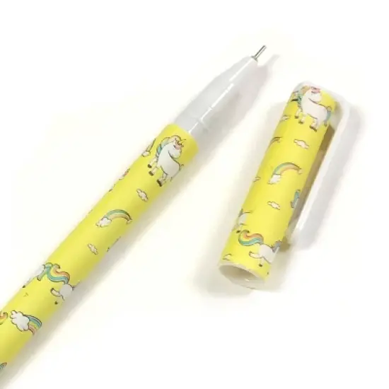 Wrapables Unicorn Flamingo Gel Ink Pens, 0.5mm Fine Point (Set of 10) for School, Office, Stationery, Unicorn Black Ink image {4}