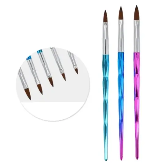 Unique Bargains Double-Headed Nail Art Brushes Multicolored 5 Pcs image {4}