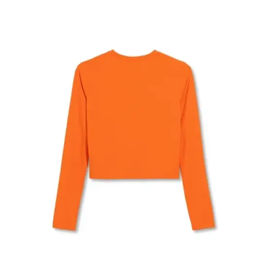 Liberty & Justice Women's Long Sleeve Cropped Rash Guard - Orange image {3}