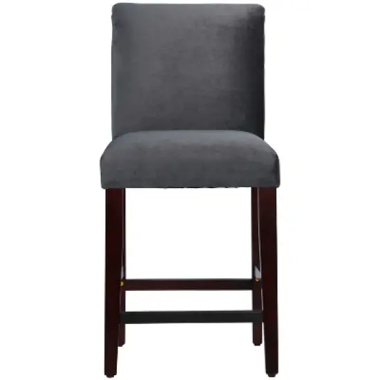 25" Velvet Parsons Counter Height Barstool Wood - Threshold&trade; image {10}