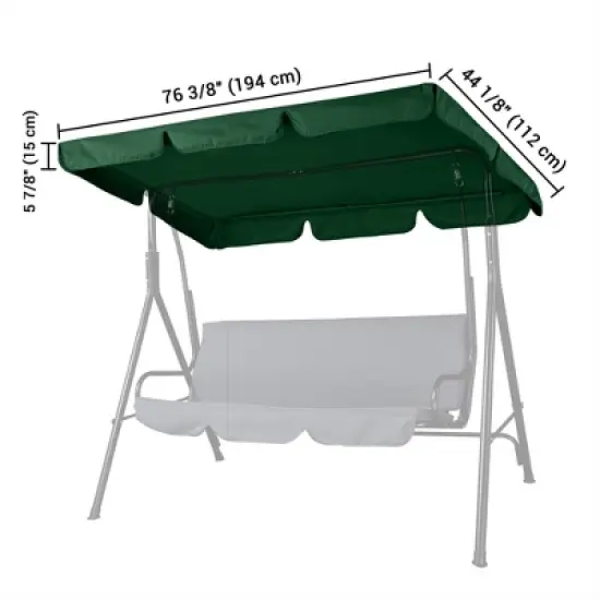 Yescom Replacement Swing Canopy UV30+ 180gsm Porch Top Cover Seat Patio Outdoor Green image {7}