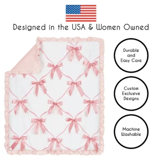 Sweet Jojo Designs Girl Baby Crib Bedding Set - Ballerina and Ballet Bows Pink and White 4pc image {3}