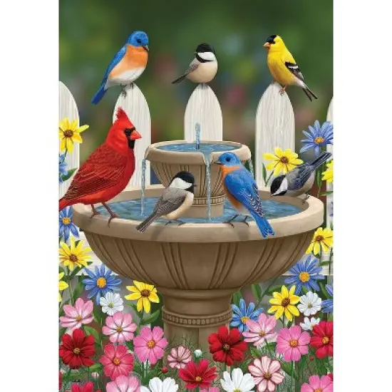 Briarwood Lane Spring Garden Flag 18x12.5 For Outdoor Birdbath Gathering Seasonal Garden Flag Flag For Spring Garden Flag Flags For Outside image {2}