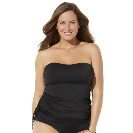 Swimsuits for All Women&rsquo;s Plus Size Bandeau Adjustable Tankini Top image {4}