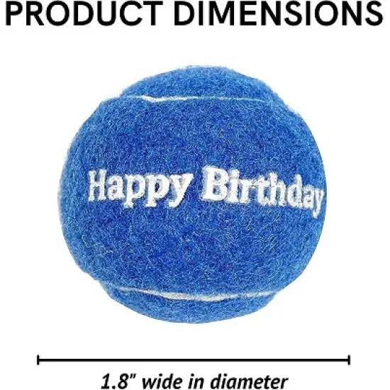 Midlee Blue Happy Birthday Dog Tennis Balls image {8}