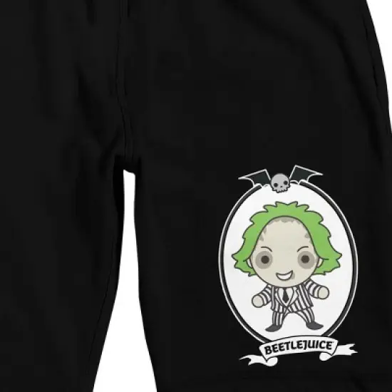 Beetlejuice Kawaii Betelgeuse Men's Black Sleep Pajama Shorts image {1}