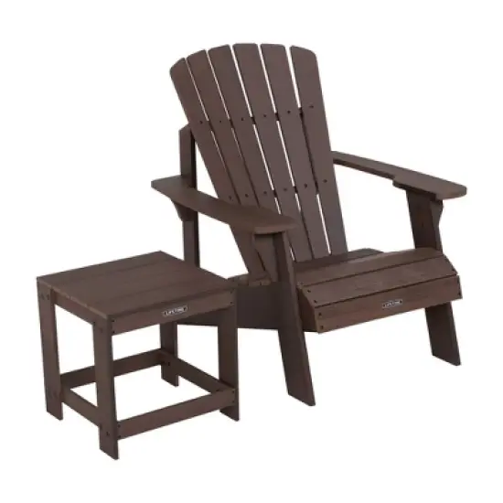 Lifetime Adirondack Chair and Table Combo, Rustic Brown (60293) image {5}