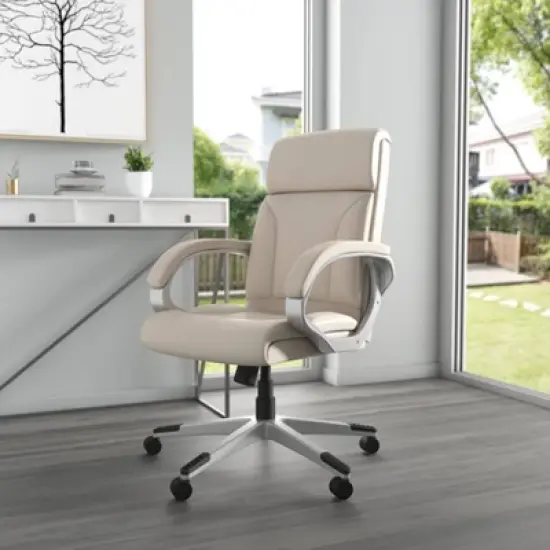 Modern Mid Back Executive Chair Ivory - Boss Office Products image {1}