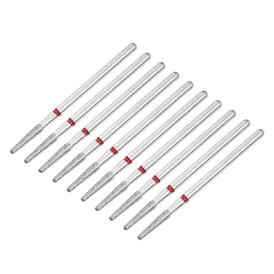 Unique Bargains Emery Nail Drill Bits Set for Acrylic Nails 3/32 Inch Nail Art Tools 44mm Length Red 10 Pcs image {4}