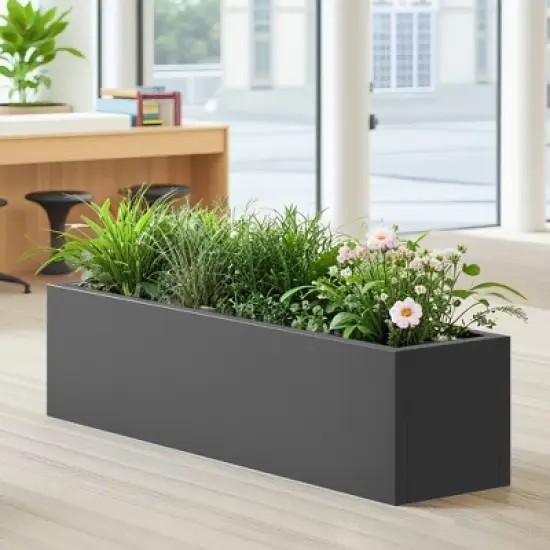 36*10*10 inch Large Metal Rectangular Planter with Drainage Holes for Indoor/Outdoor Use, Perfect for Tall Plants image {2}