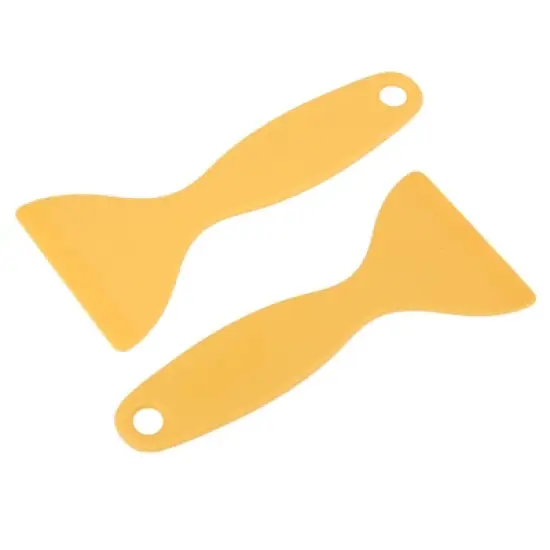 Unique Bargains Plastic Blade Car Auto Windows Film Scraper 2.3" Width Yellow 2 Pcs image {1}