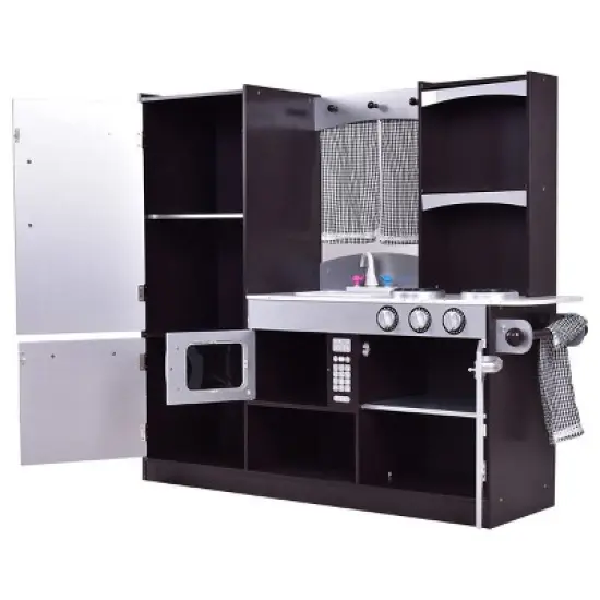 Costway Kids Cooking Pretend Play Toy Children Playset Wooden Kitchen Set Gift image {5}