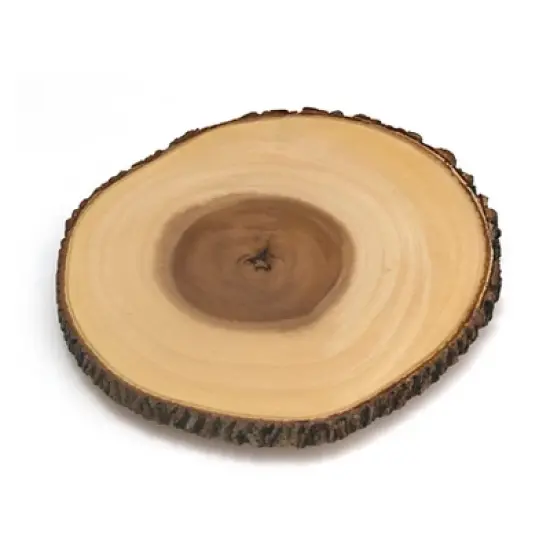 Lipper International 13-15in Acacia Tree Bark Footed Server image {6}